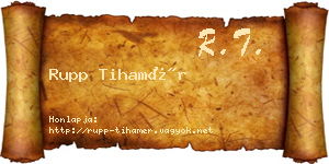 Rupp Tihamér névjegykártya